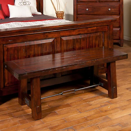 Bedroom Bench w/ Wood Seat